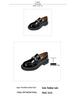 In Stock: Women's Patent Leather Camellia Small Gold Buckle Thick Sole Loafers, Non-Slip.