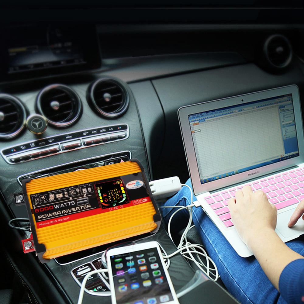 Vehicle-Mounted Household AC Converter Car Power Invertor DC 12V To 220V Universal 6000W Car Accessories Socket With 4.2A USB