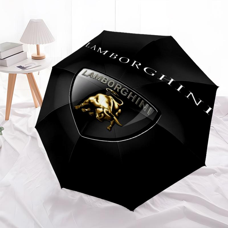 Printed L-Lamborghini logo Folding Umbrella,Outdoor,Leisure,And Travel Umbrella,Durable Umbrella Fabric,Birthday And Holiday Gift