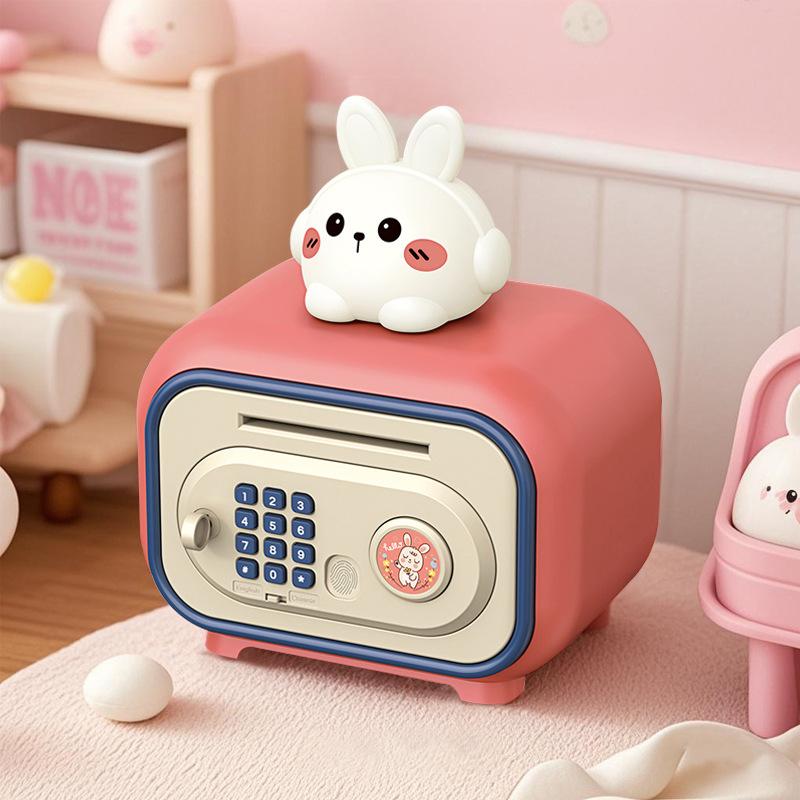 Children Auto-rolling Money Password Cute Coin Piggy Bank Multifunctional Atm Money Saving Box Toy Kids