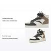 Kids Synthetic Leather Simple Versatile Non-Slip Wear-Resistant Lightweight Shock-Absorbing High-Top Kids Skate Shoes Men Sneakers A12438004-1