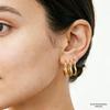Korean Style Stainless Steel Cross-border Hoop & Stud Earring Set - Niche Elegant Titanium Steel Earrings for Commute.