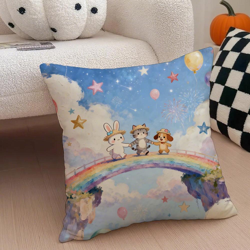 Year of the Horse Pillow Festive Decor Cushion Cover Linen Pillow Case Soft Breathable Protective Couch Room Decoration