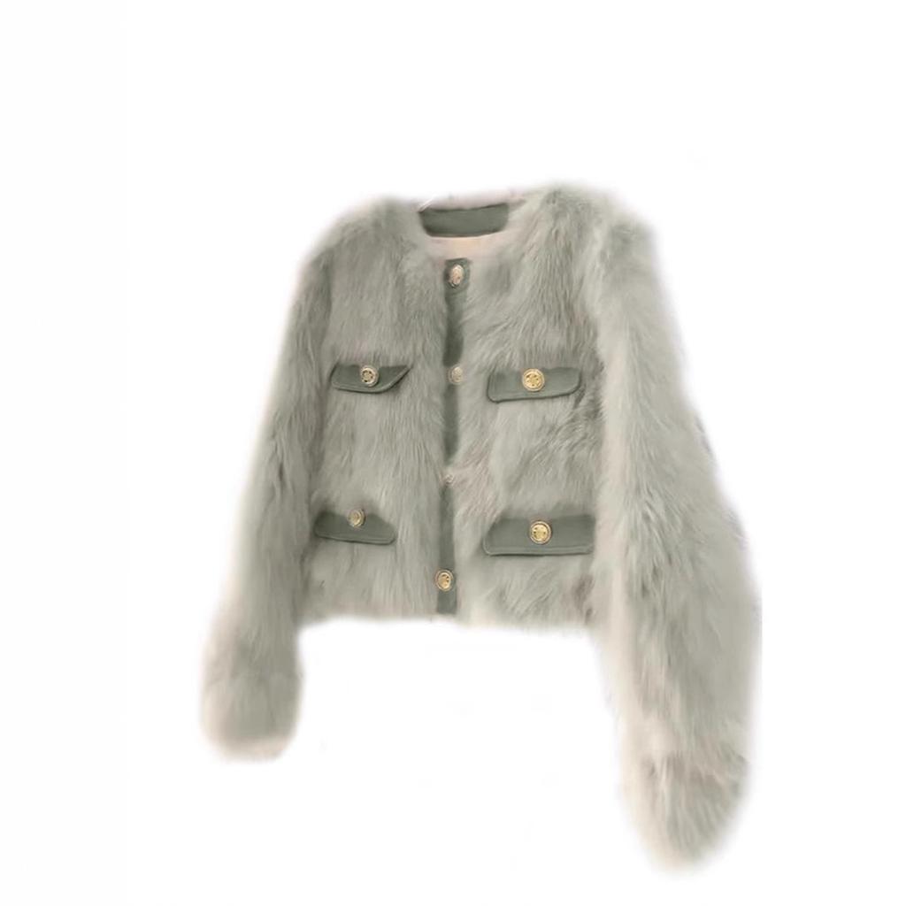 European and American Bestseller Merard Hardware Fur Jacket for Women, Autumn and Winter New Elegant Socialite Short Jacket