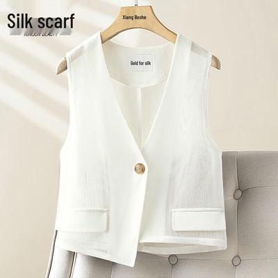 Gilet a rete scollatura a V da donna