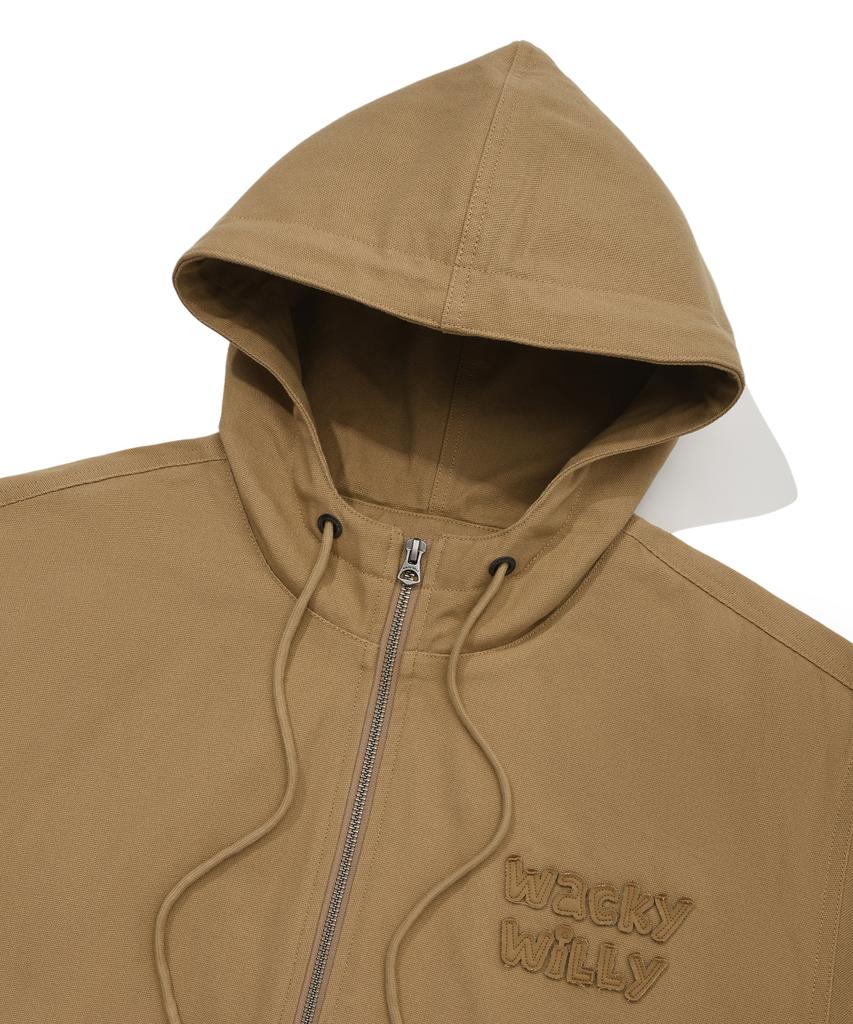Wacky Willy Hooded Padded Work Jacket Beige