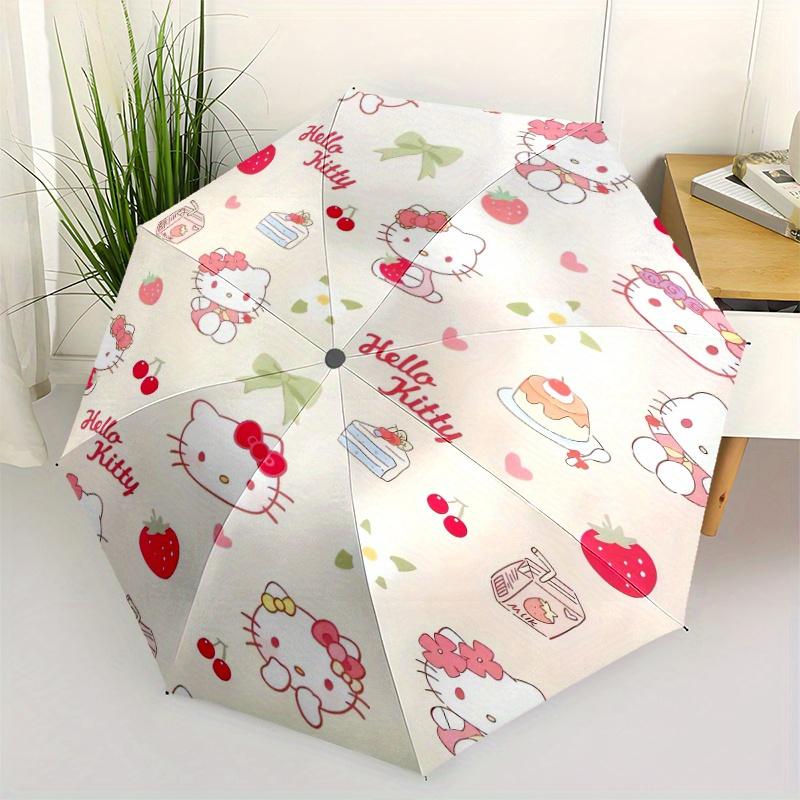 

Dessert Hello Kitty Automatic Folding Umbrella - 3 Folding Design, Vivid Cartoon Pattern, Suitable for Outdoor Activities, A Gift for Fans In All Seas