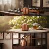Copper Kettle with Strainer Long-Lasting Hammered Copper Teapot Teapot with Strainer Heavy-Duty Ergonomic