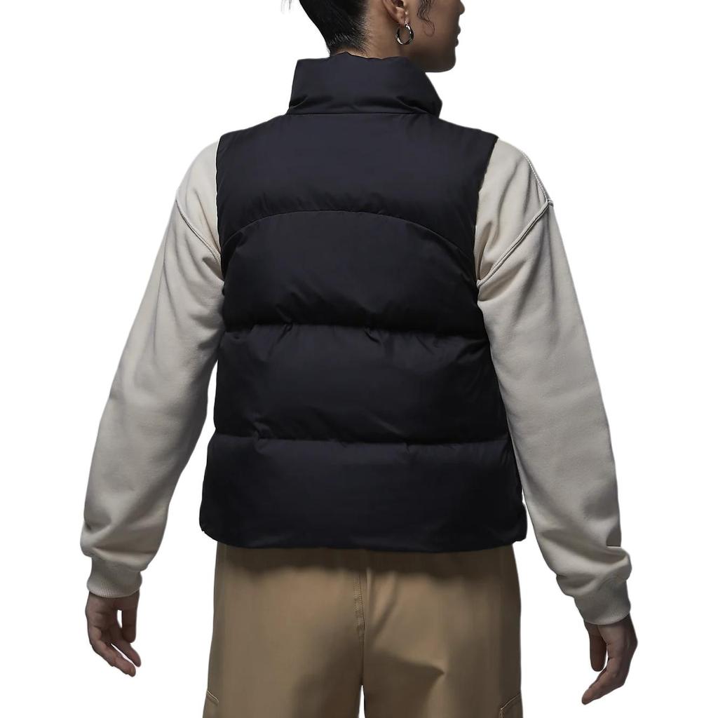 Jordan Fashionable Simple Warm Stand Collar Vest Women Vests Black White FV7150-010