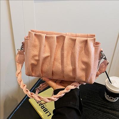 Pleated Solid Color Underarm Bag Women's New Versatile Casual Commuting Fashion Shoulder Messenger Bag