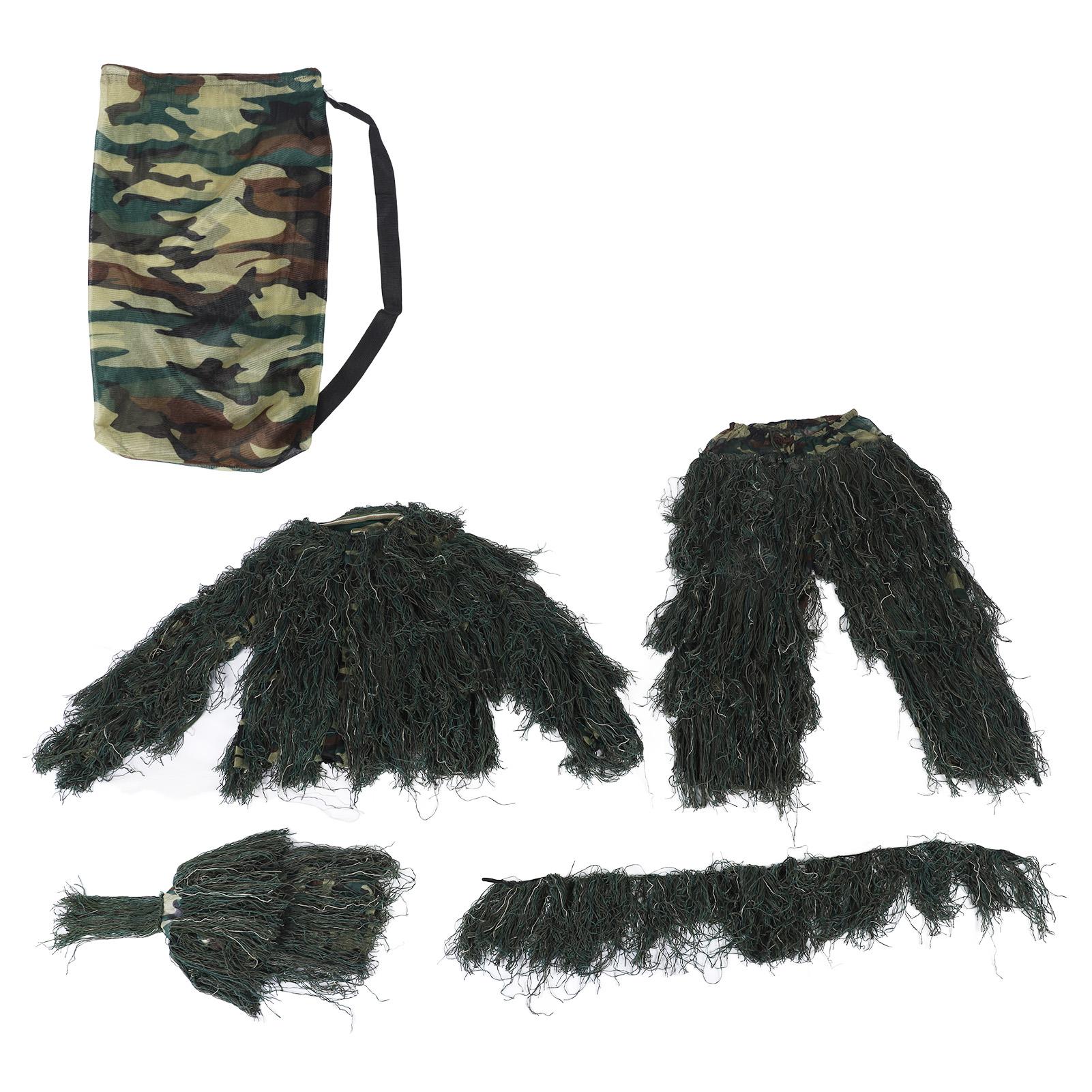 

3D Camouflage Hunting Suit Polyester 5 in 1 Hunting Apparel Woodland Camouflage Outfit Clothing