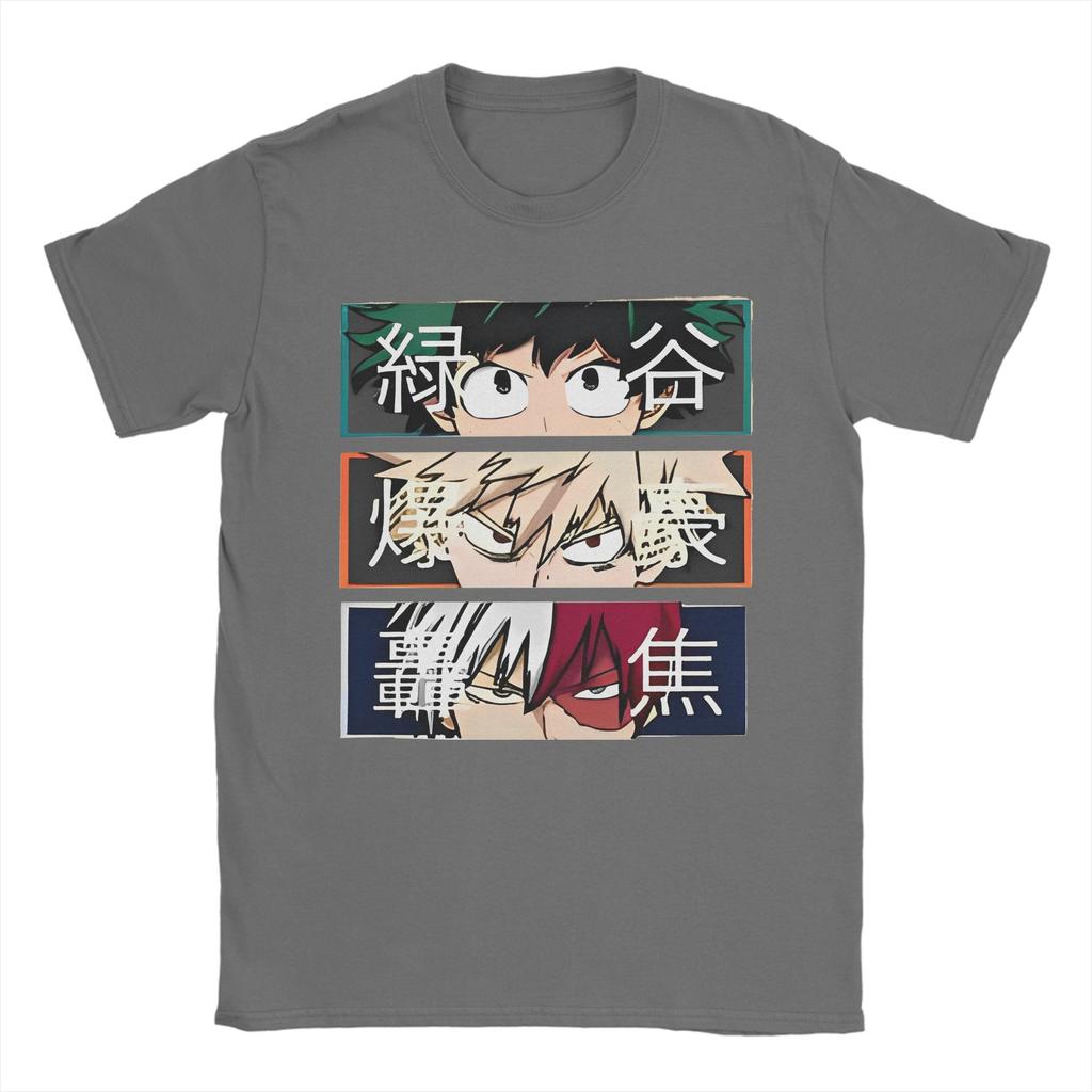 Cartoon My Hero Academia T-Shirt Deku Bakugou Katsuki Todoroki Shoto Reine Baumwolle Oberteile Rundhals T-Shirts 4XL 5XL 6XL T-Shirts
