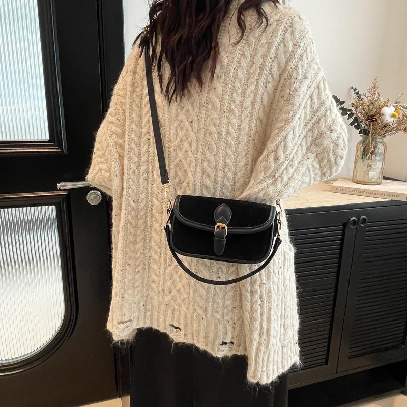 New Fashionable Matte Contrasting Color Small Square Bag Portable Single Shoulder Oblique Span Trendy Women's Bag