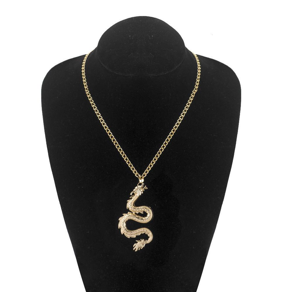 Stylish Layered Alloy Dragon Necklace In Eye-catching Gold For Unisex Fashion Accessories
