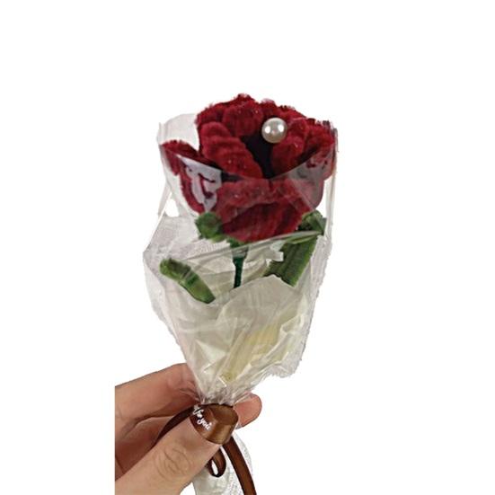 Artificial Flower Long-Lasting Never Wither Hand-Made Twist Sticks Silk Flowers Realistic Faux Floral Arrangement Home Decor красный