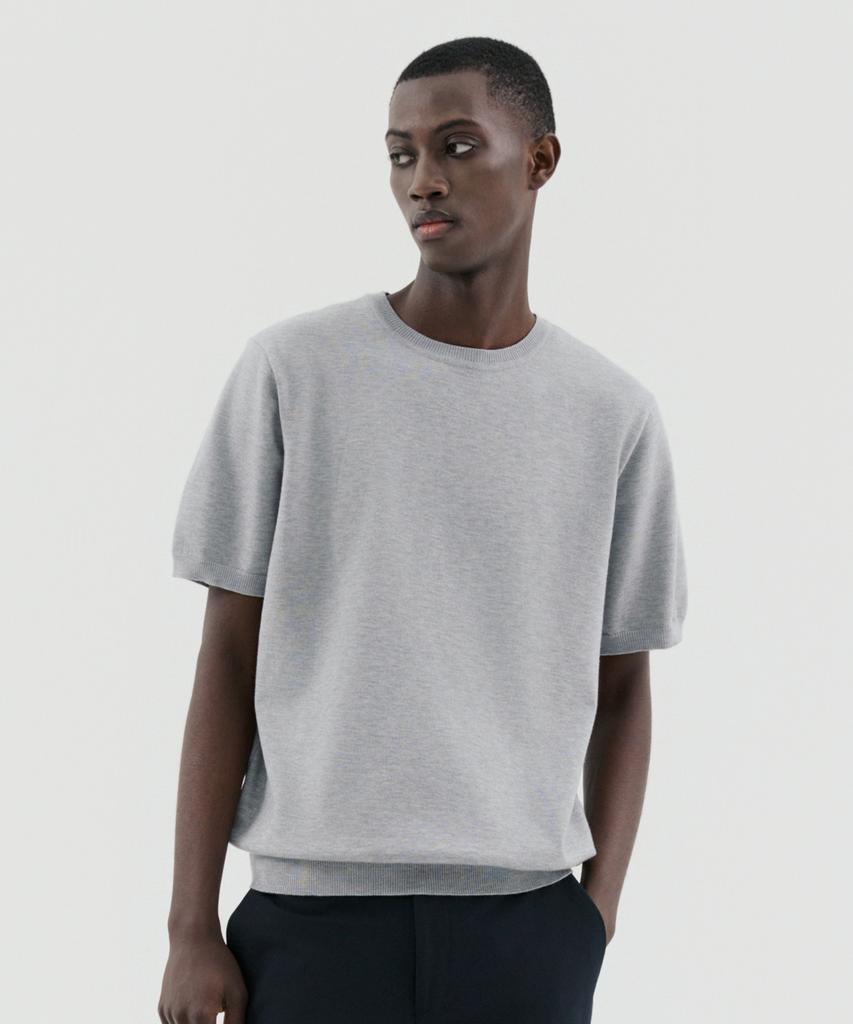 TRADCLUB [2Pack] Soft Round Short Sleeve Knit (4 Colors) (Type A)