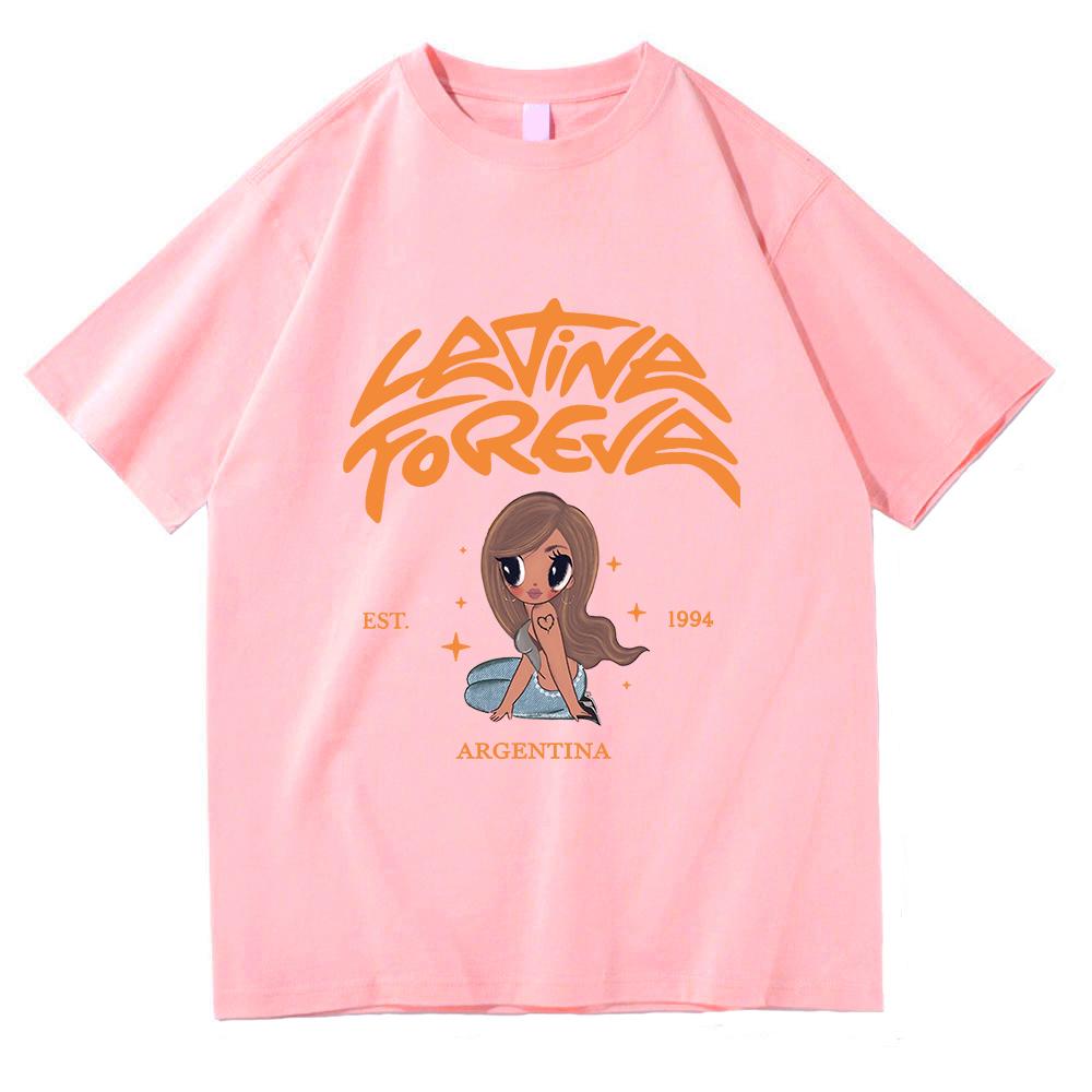 Fashion Karol G LATINA FOREVA T Shirt 2025 New Song Retro Men/women Clothing Harajuku Clothes Summer Cotton Graphic T Shirts