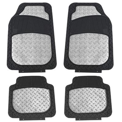 FH Group Gruppe Auto Boden Vorne 71 x Hinten 46 x Importiert von F11315SILVER (FH International) Matten, Silber, Scheren-Gummi, 37cm-46cm, 32cm-46cm