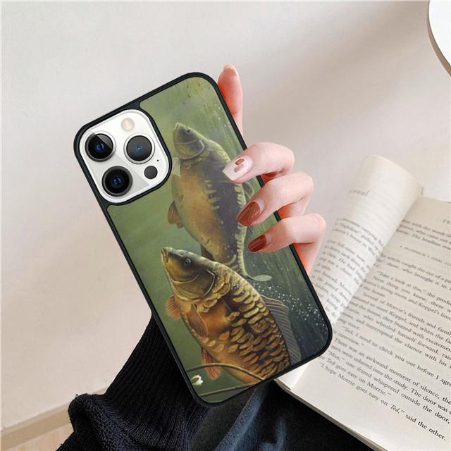 

Basic Carp Fishing Rubber Phone Case Cover For iPhone 17 Air 15 16e 14 13 12 Pro Max 11 Pro Max Plus Coque Shell iPhone 16plus