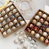 25PCS High-quality Glass Christmas Ball Set Pink Red Gold Suspensable Xmas Ornament Ball 4cm Xmas Baubles Home