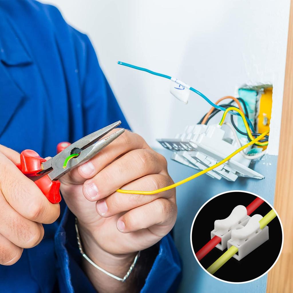 50pcs 10A 220V CH-2 Quick Connector 2-Position Spring Wire Connectors Self-Locking CH-2 Press Type Electric Connection Quick