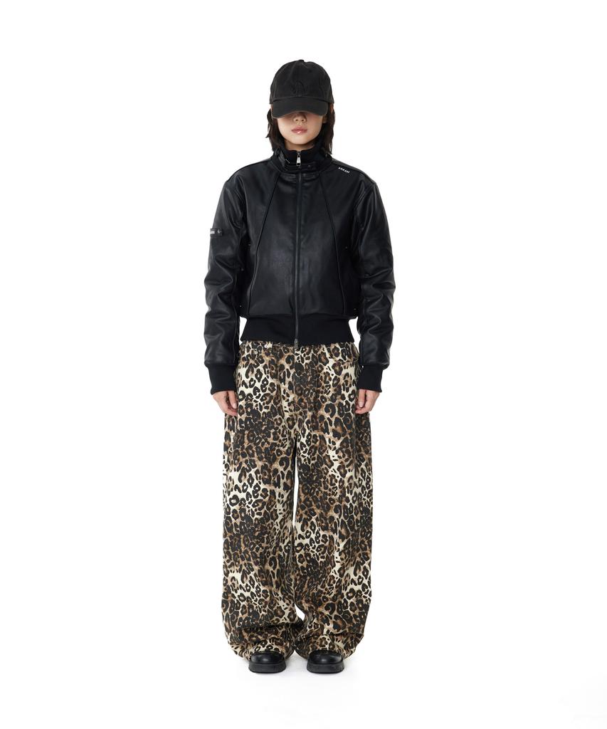 AAKAM Leopard Pattern Cotton Pants (Brown)