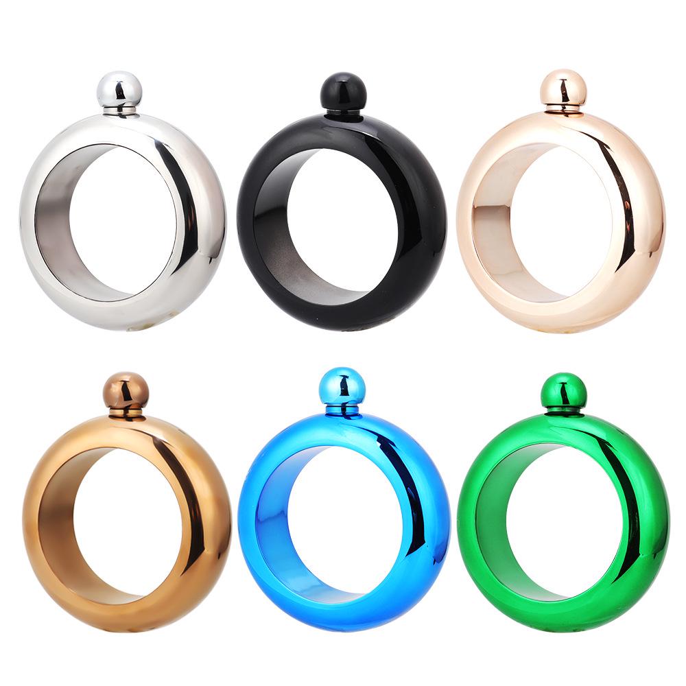 304 Stainless Steel Bracelet Flask, 3.5 Oz Round Portable Hip Flask