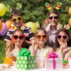 Oneant 12 Stück Hawaiianische Party-Haarreifen Filz Luau Kopfschmuck Tropische Frucht-Dekorationen Ananas Flamingo Palme Baum Zubehör Fo