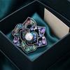 Camellia Brooch, 3D Hollow Floral Design Suit Badge with Imitation Pearl Cubic Zirconia Embellishment, Brooch Pin for Suits Scarves Accessories