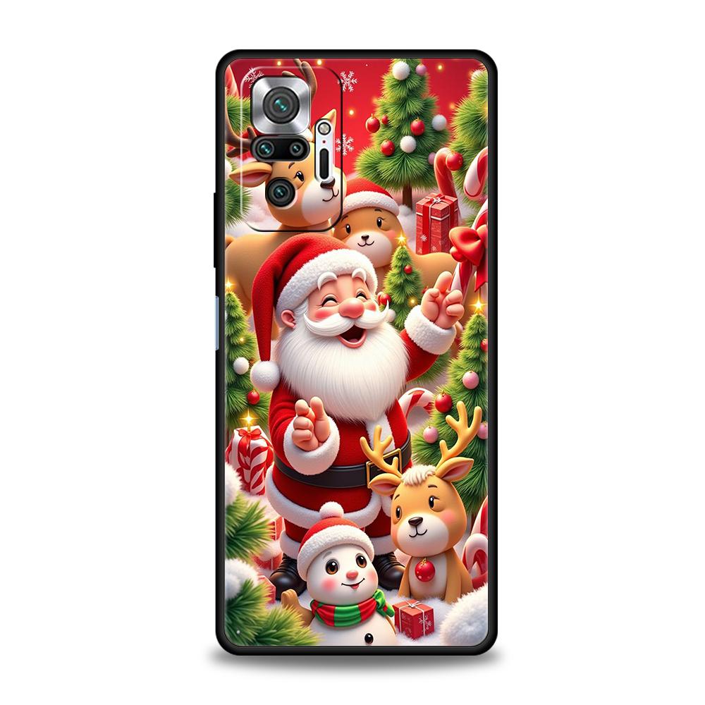 

New Year Christmas Phone Case Cover for Redmi 14C 10C 9 Note 14 13 12 10 11 Pro Plus K40 K50 Pro Plus 5G Soft TPU Shell Fundas Redmi Note 11