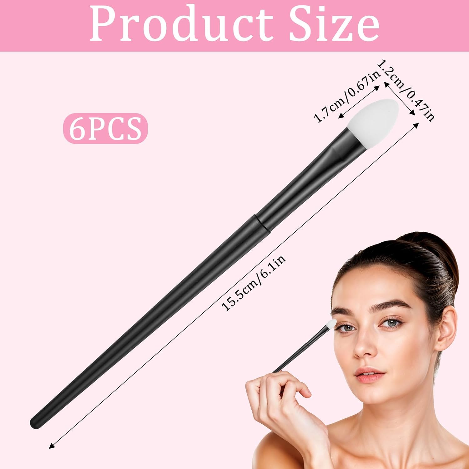 6 Pcs Silicone Eyeshadow Brush, Makeup Applicator Lip Mask Makeup Brushes Silica gel Makeup Eyebrow Lipstick Brushes Lip Mask Makeup Brushes for