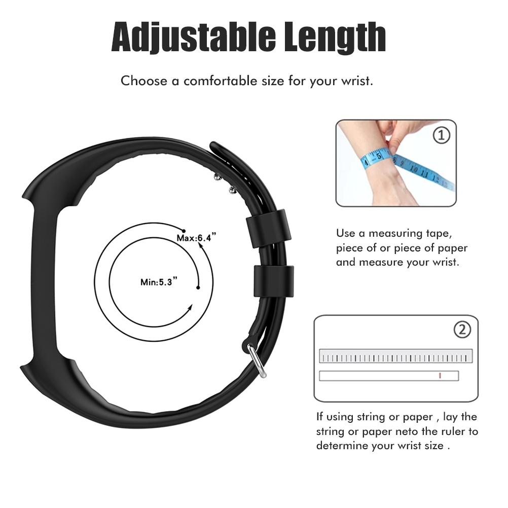 

Силиконовые ремешки для часов, сменные ремешки, мягкий удобный ремешок для часов, совместимый с POLAR A360 A370 чёрный