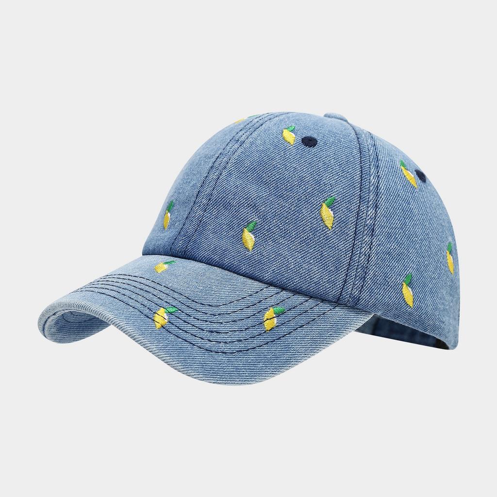 Love Embroidery Denim Baseball Cap Women's Spring Fashion Versatile Curved Rim Cap Couple Outdoor Sports Sun Hat