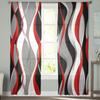 Stereo Abstract Line Gradient Red Chiffon Sheer Curtains For Living Room Home Decoration Window Voile Tulle Curtain Drapes