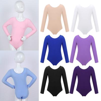 Toddler Kids Girls Gymnastics Ballet Long Sleeve Leotard Tutu Skirt Dance Wear Costume