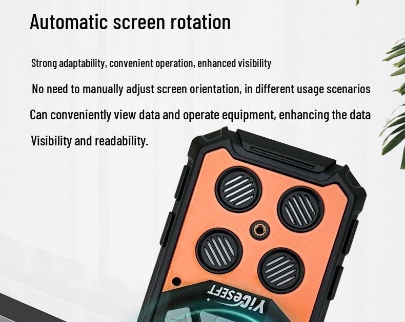 4-in-1 Gas Detector: Combustible, Oxygen, Hydrogen Sulfide, Carbon Monoxide Leak Alarm