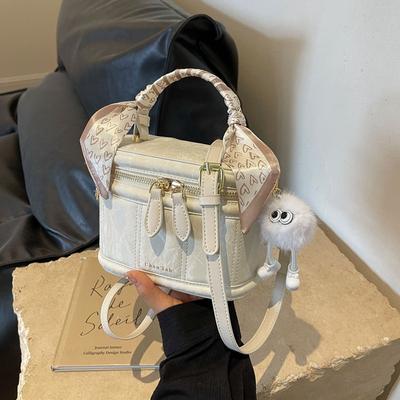 Dies ist eine stilvolle kleine quadratische Tasche mit einer Schulter und eine Nischen-Umhängetasche im Eimerstil