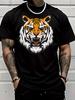 Unisex Summer Crew Neck Short Sleeve T Shirt Ferocious Tiger Head Graphic Print Casual Loose Streetwear Daily Fashion Tops For Unisex