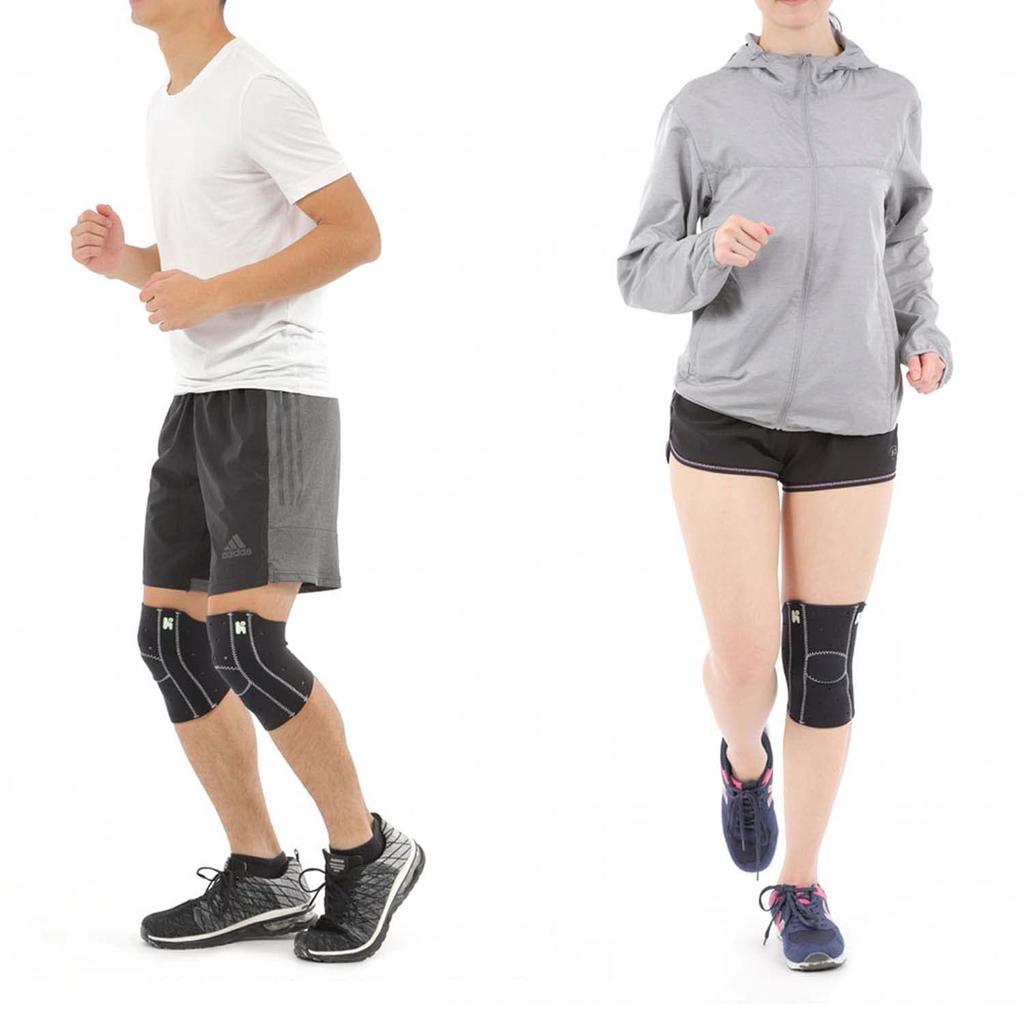 Healthpoint Running Marathon Knee Support Knee Supporter Knee Support 21TT Stretchable Compression Heat Retention Black X White Stitch 1020HOT