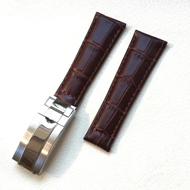 Watch Band For Rolex SUBMARINER Yacht-Master DAYTONA GMT Crocodile Grain Leather Men's Strap Watch Accessories 20mm