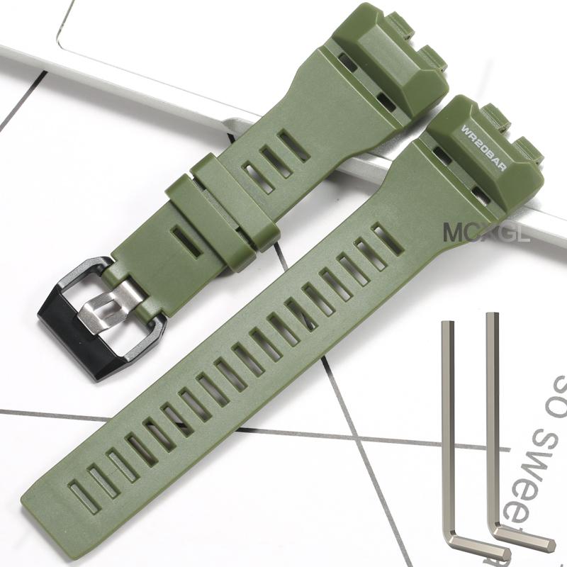 GBD100 Ersatzarmband Geeignet für Casio GBD-100 GBD-100-1/1A7/100SM-4/2A Herren Sport Wasserdichtes Armband Gummi-Uhrenarmband