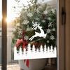 Christmas Window Clings White Elk Clings, Snowy Xmas Tree Windows Stickers, Shop Display Winter Forest Trees Decorations for Party Home Office
