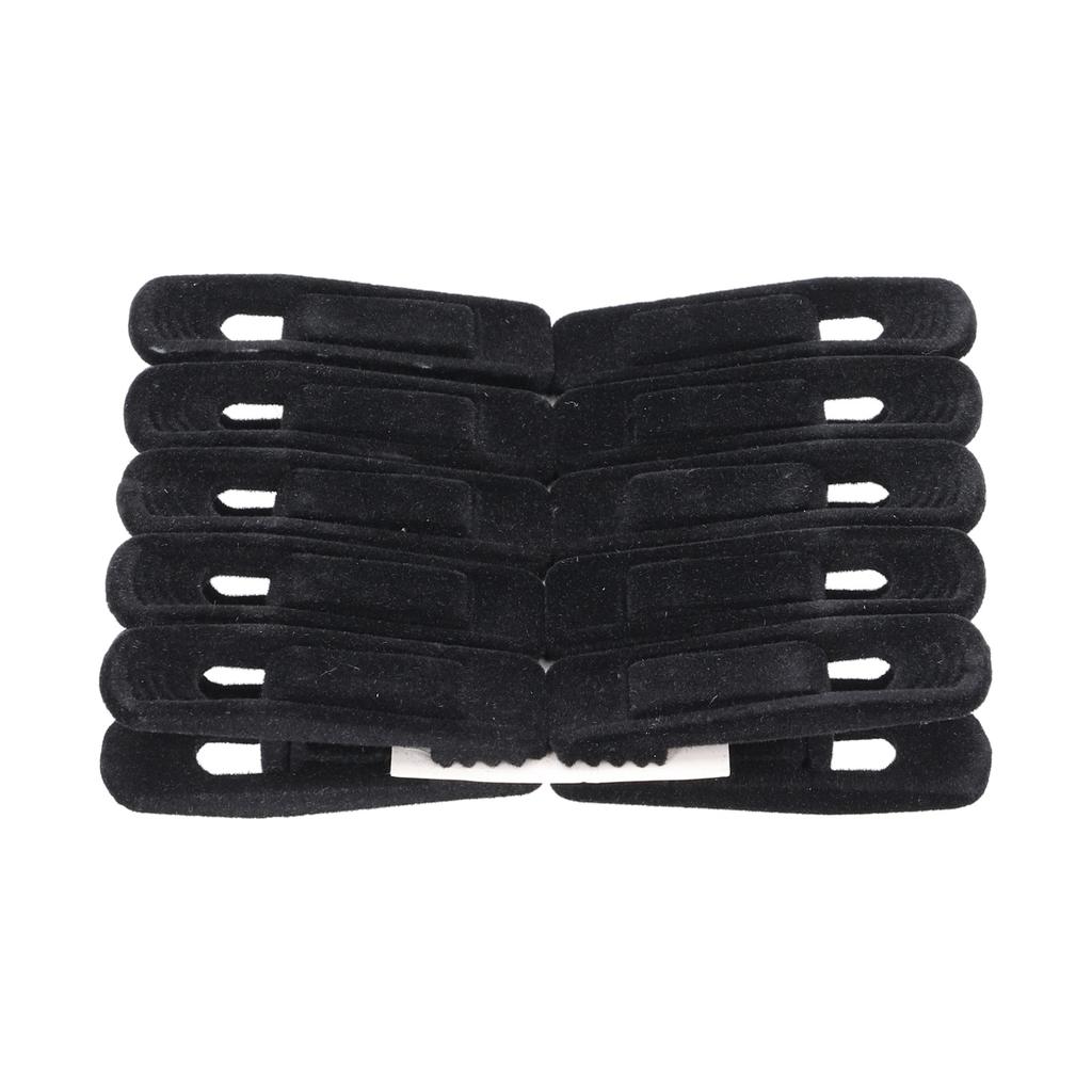 10KS Flokované klipy na ramínka Protiskluzový sametový A klip na kalhoty Sukni Business oblek Ponožky(Černá )