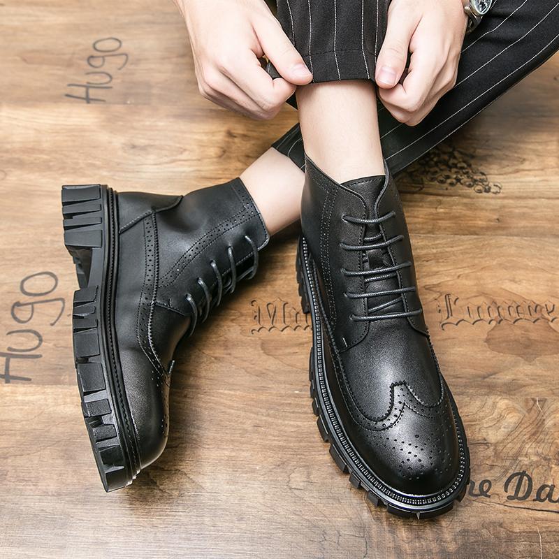 Herren High Top Arbeitslederschuhe Auutmn Schnürschuhe Herrenschuh Atmungsaktiv Retro Braun Freizeitschuhe für Herren Outdoor Wandersneakers