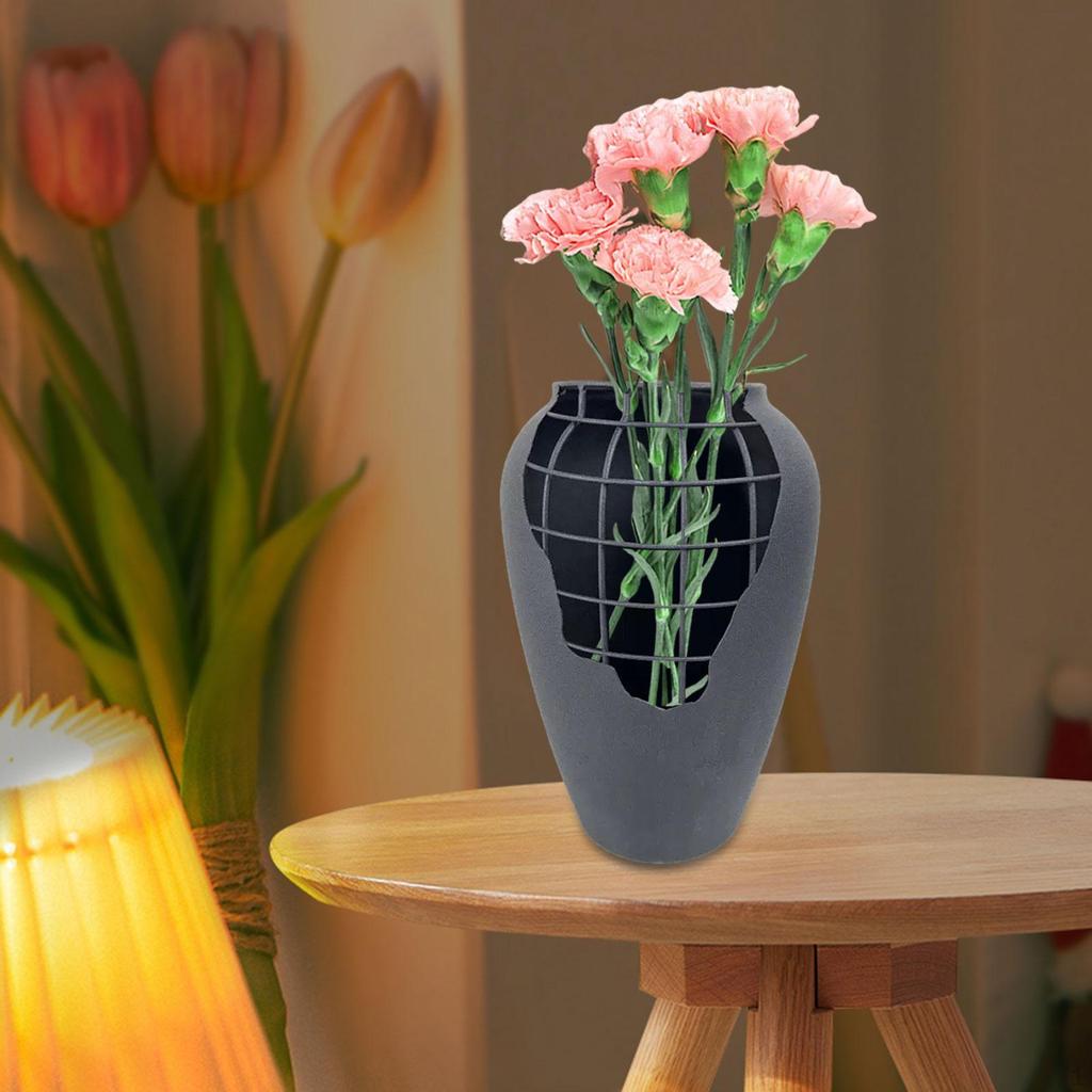 Decorative Iron Art Vase for Tabletop Use Functional Container Flowers