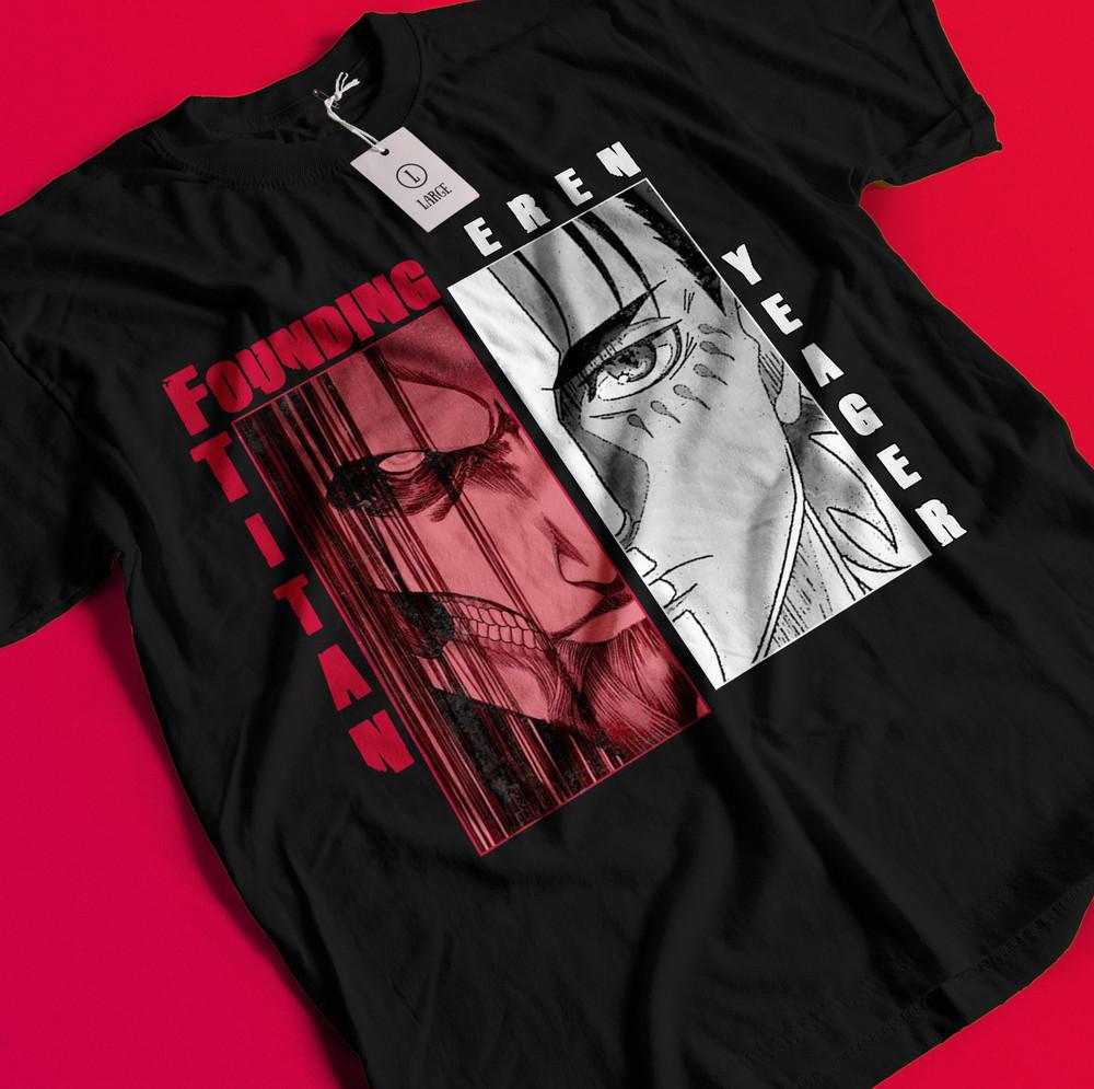 

Attack On Titan Shirt Eren Mikasa Tshirt Levi T-Shirt AOT Erwin Hange Armin Tee BB630 S