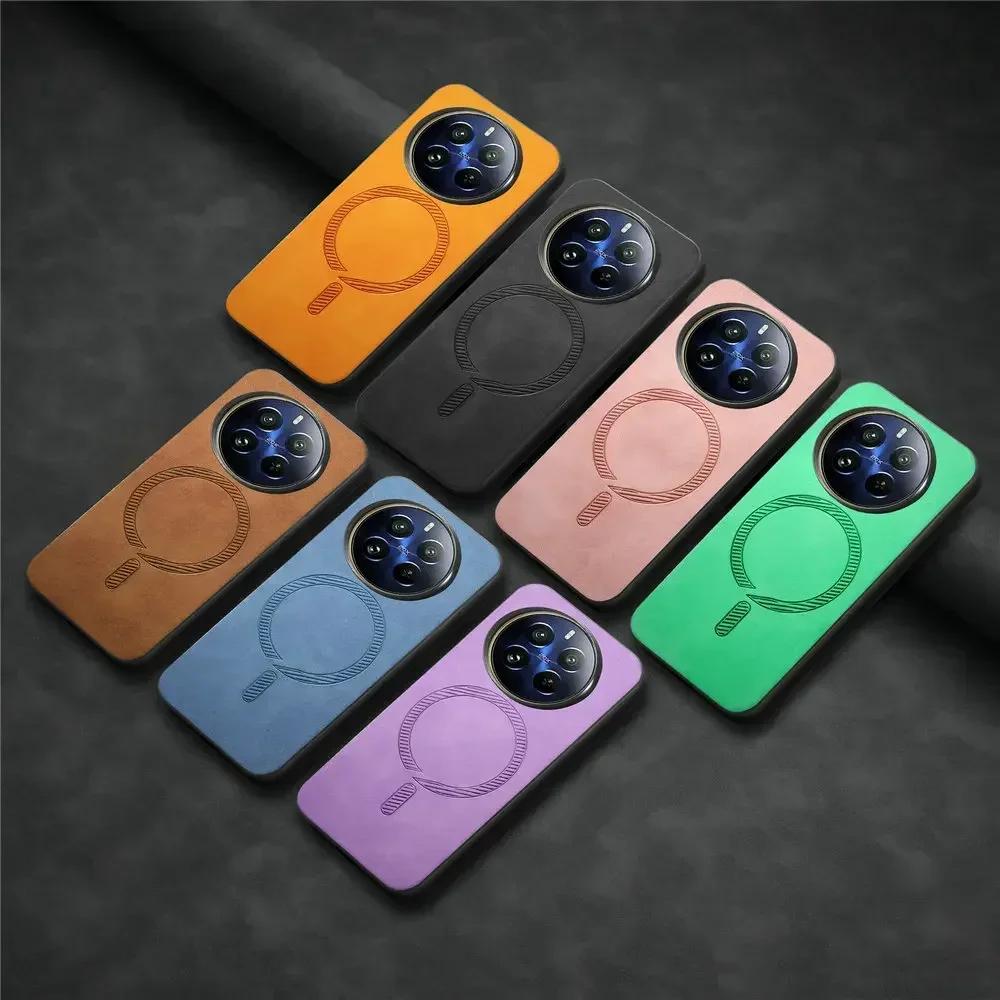 For Realme 13 Plus 13pro+ Luxury Leather for Magsafe Magnetic Wireless Charging Shockproof Matte Cover for Realme 11 12pro 13 Pro Plus Realme13