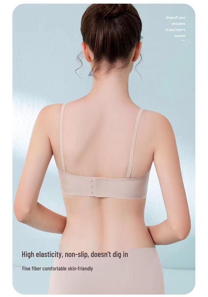 Seamless Strapless Bandeau Bra for Women: Non-Slip, Soft Support, Invisible Fashion Underwear.