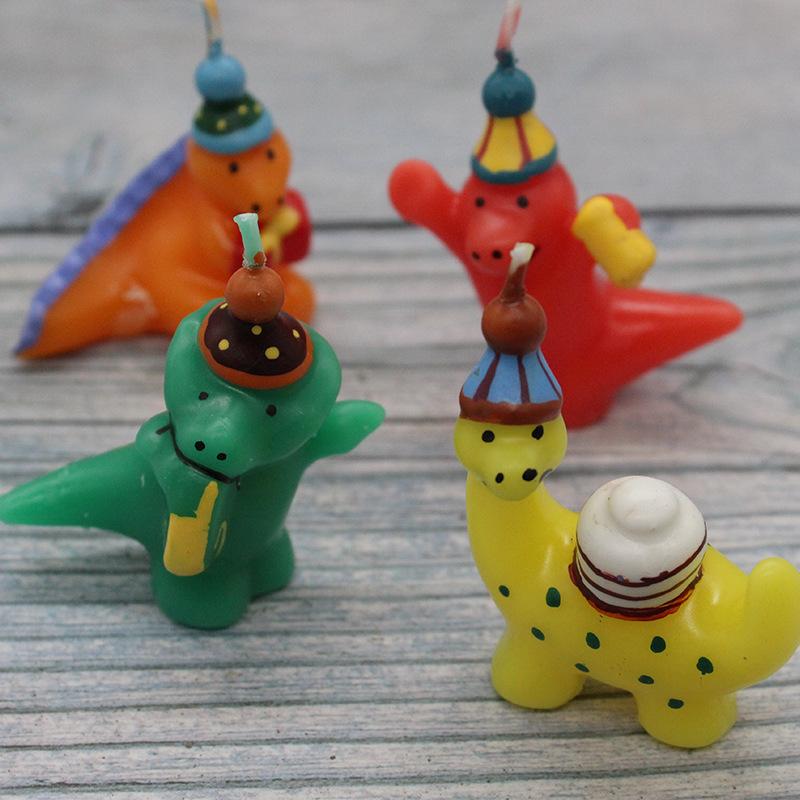New Cute Cartoon Little Dinosaur Birthday Cake Candle Baby One Year Old Party Baking Decoration Candle