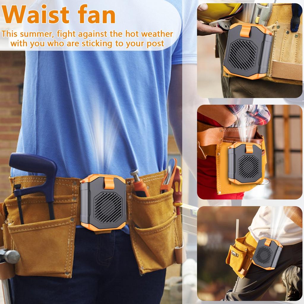 Waist-hanging Small Fan For Outdoor High Wind Power Handheld Fan With Five Adjustable Gears